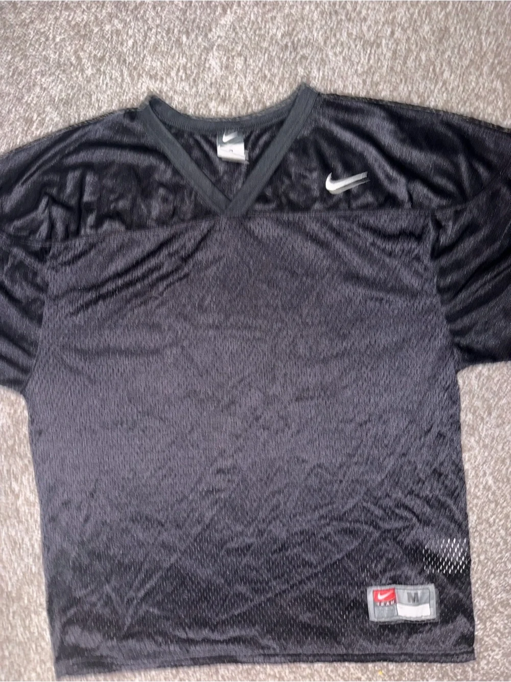 Nike Black Men’s Mesh Short-Sleeve V-Neck Jersey